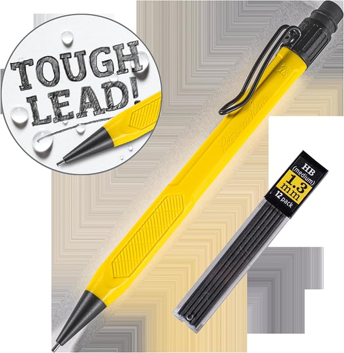 Rite in the Rain Weatherproof Mechanical Pencil, Yellow Barrel, 1.3mm Dark Lead, 12 lead refills (No. YE15)