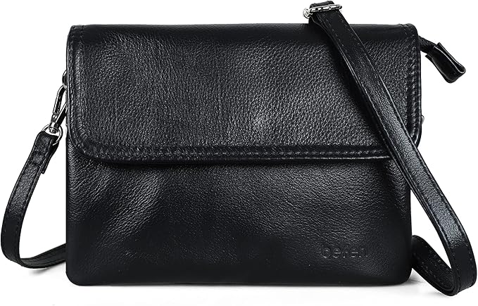 befen Genuine Leather Small Crossbody Bags for Women Cell Phone Travel Bag | Soft Real Leather, Adjustable Shoulder Strap, Card Slots, Compact Size, Daily Travel Shopping Outing Use, Phone Purse