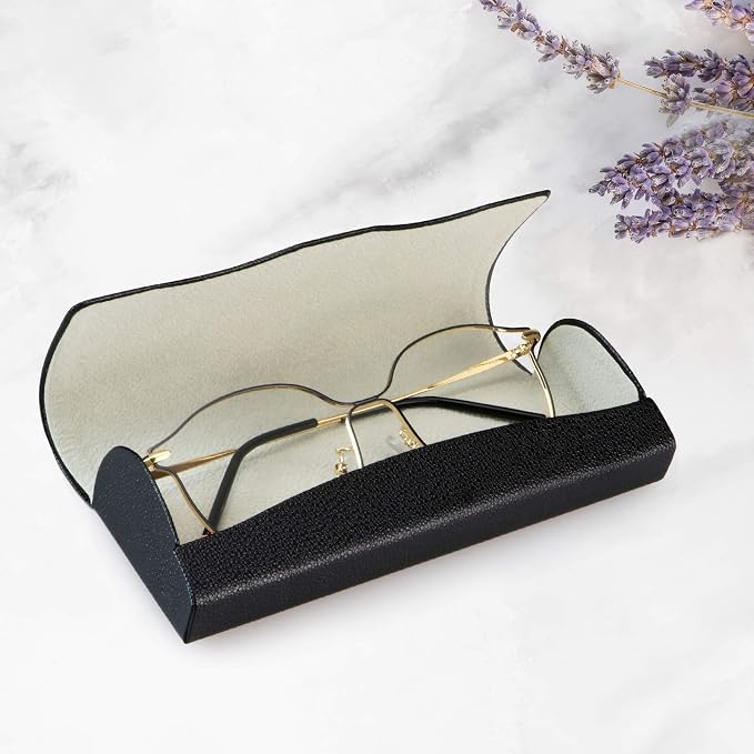 LifeArt Eyeglass Case Hard Shell, Portable Sunglass Case, Fashionable PU Leather Eyeglass Case, Lightweight