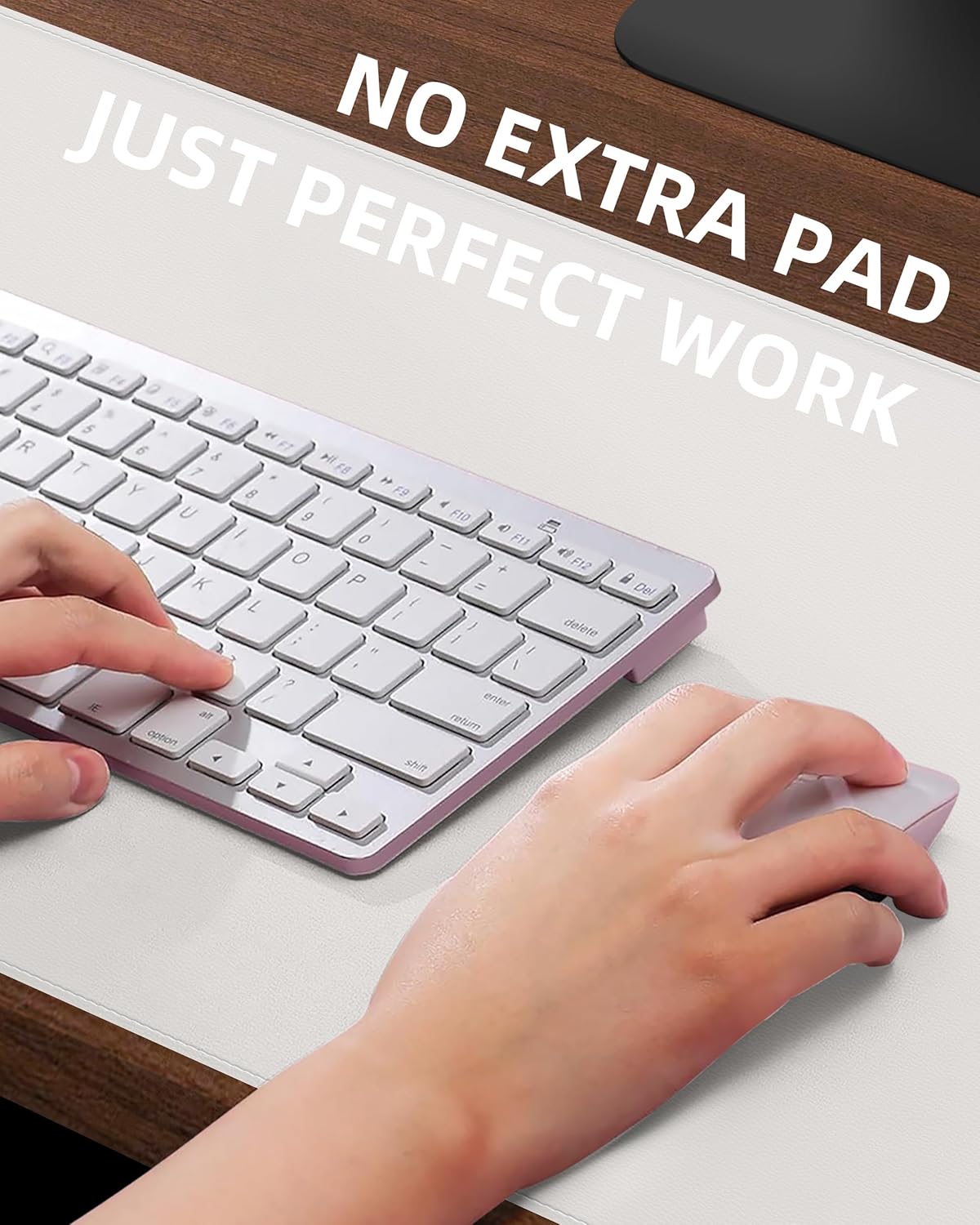 Desk Pad Mat - Leather Desk Pad Protector for Office and Home - Desk Organization and Accessories - Ideal for Large Mouse Pad and Desk Mats on Top of Desks(White,35.4" x 17")