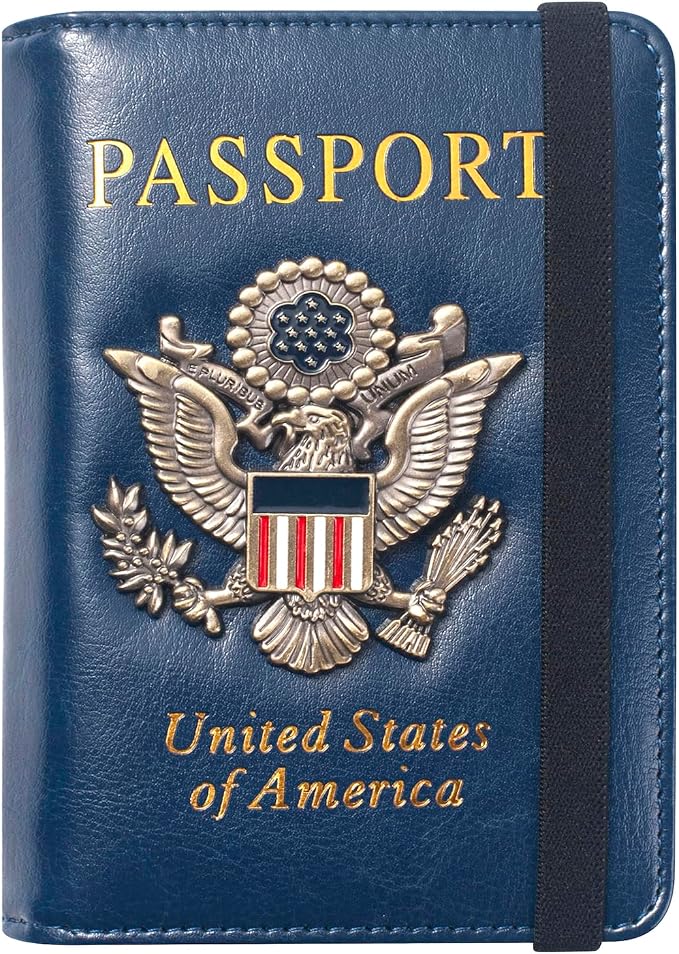 Premium Passport Holder for Travel RFID Blocking Passport Cover Slim | Passport Cover for Women Men Leather US Passport Wallet Case for Travel Passport Book Cover Travel Document Organizer Carrier