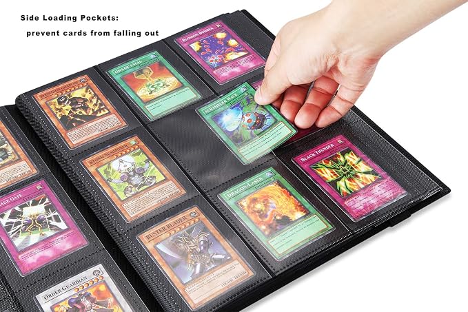 Trading Card Album Holder 360 Pockets, AITIME Side Loading PP Pockets Sleeves, Cards and Coupons Protector Storage Book (Blue)
