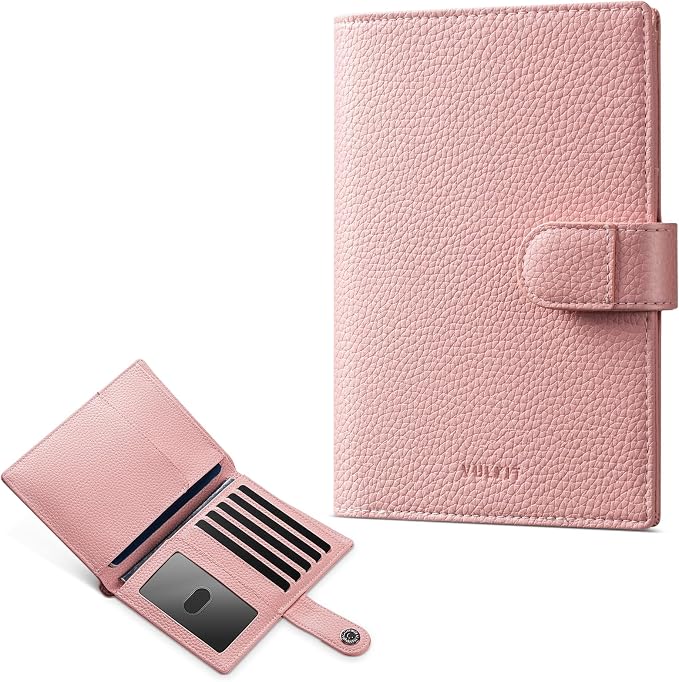 VULKIT Dual Passport Wallet for 2 Passports Airtag Holder RFID Blocking Travel Wallets