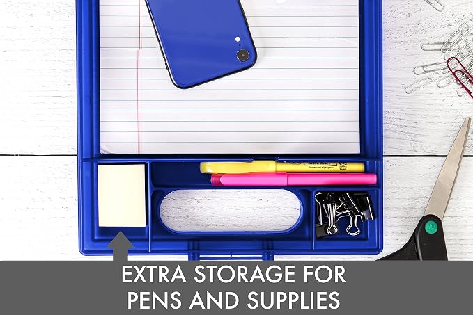 Dexas Clipcase Storage Clipboard with Handle, Blue (Pack of 12)