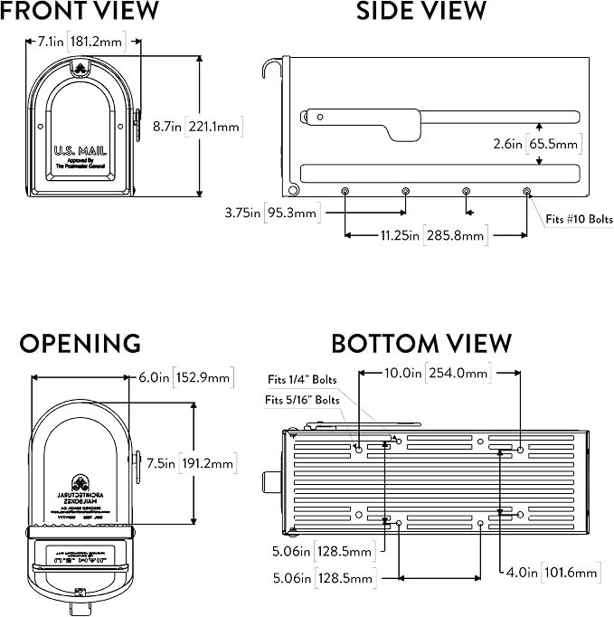 Architectural Mailboxes 7600BE MB1 Mailbox, Medium, Blue