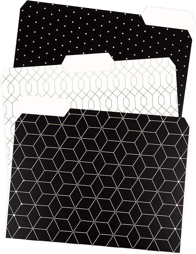 U Brands 3 Tab File Folders, Modern + Classic, 24 Count