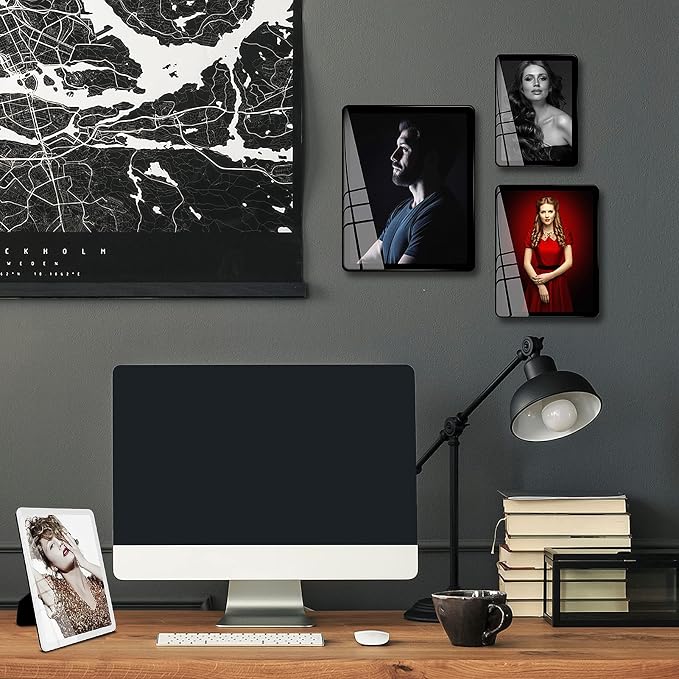 Bluesun 5×7 Picture Frame Black, Vertical & Horizontal Wall & Tabletop | 5×7 Black Photo Frame with Tempered Glass & Rounded Corners, Ideal for Kids & Family, Living Room Bedroom Hallway Office