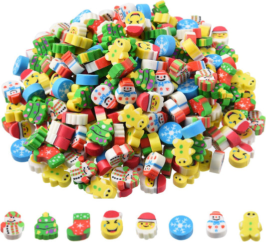 320pcs Mini Christmas Erasers for Kids Bulk, Cute Small Erasers for Christmas Party Favors Goodie Bags Stuffers Stocking Stuffers Holiday Gifts Classroom Rewards