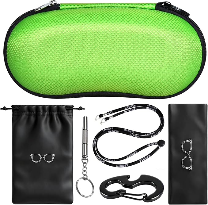 RayLove Sunglasses Case Hard Shell, Crush Resistant Eyeglass Case with Zipper, Lightweight Sunglasses Travel Case