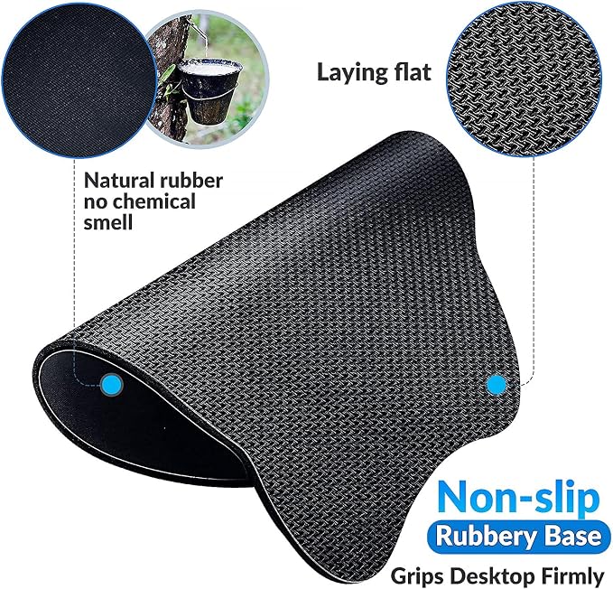 Gimars Upgrade Round Mouse Pad with Wrist Rest, Enlarge Smooth Superfine Fibre Memory Foam Ergonomic Comfortable Gaming Mousepad with Nonslip Base for Pain Relief, Laptop Computer Office, 10.8 x 9.7''