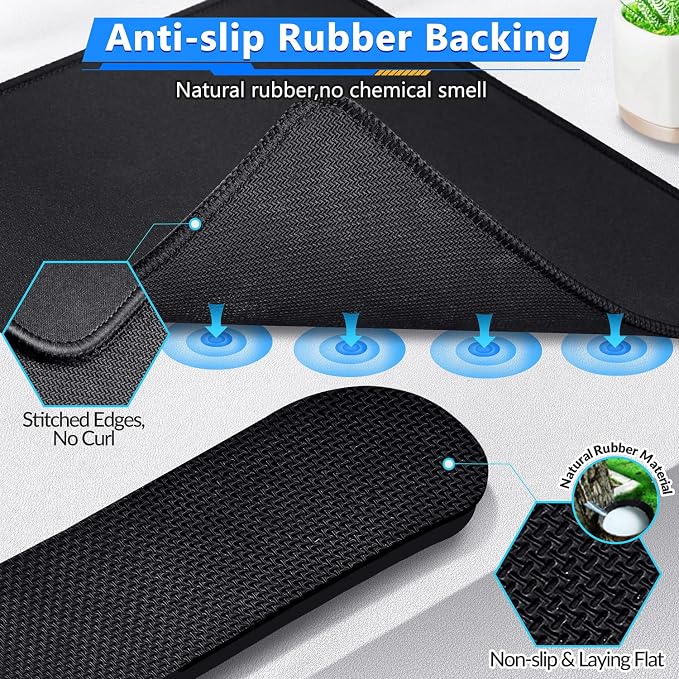 Gimars 3Pcs Memory Foam Keyboard Wrist Rest, Mouse Pad Wrist Support for Easy Typing Pain Relief, Ergonomic, Comfortable Keyboard Mouse Pad Set for Computer, Laptop, Home & Office