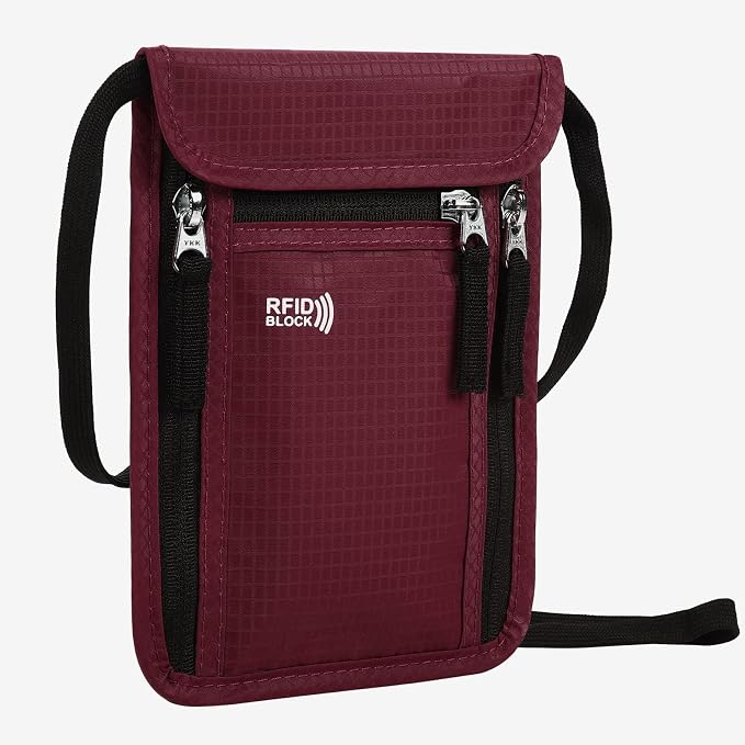 Travel Pouch Neck Wallet Family Passport Holder Organizer Case with RFID Blocking | Family Passport Holder