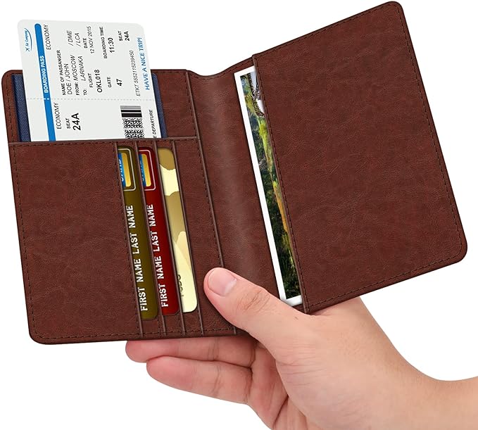 FINTIE Passport Holder, Slim Travel Wallet RFID Blocking Card Case Cover | Passport Cover Protector Essentials with Credit Card Slots, For Women/Men