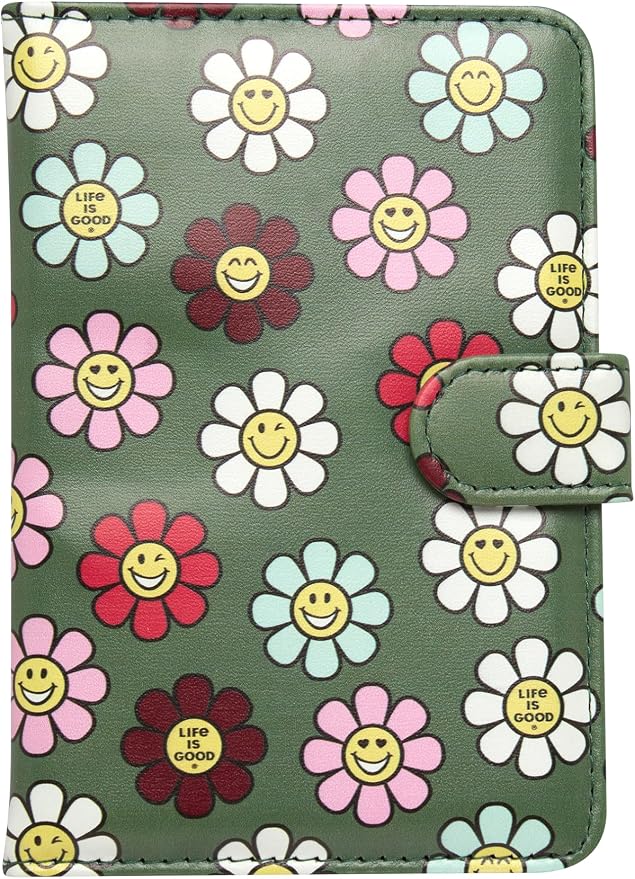 Life is Good Travel Passport Cover, Card Slots, Snap Closure | Slim Design, Card Slots, Snap Closure, Fits Neatly in a Purse or Backpack, Keeps Documents and Boarding Pass Organized