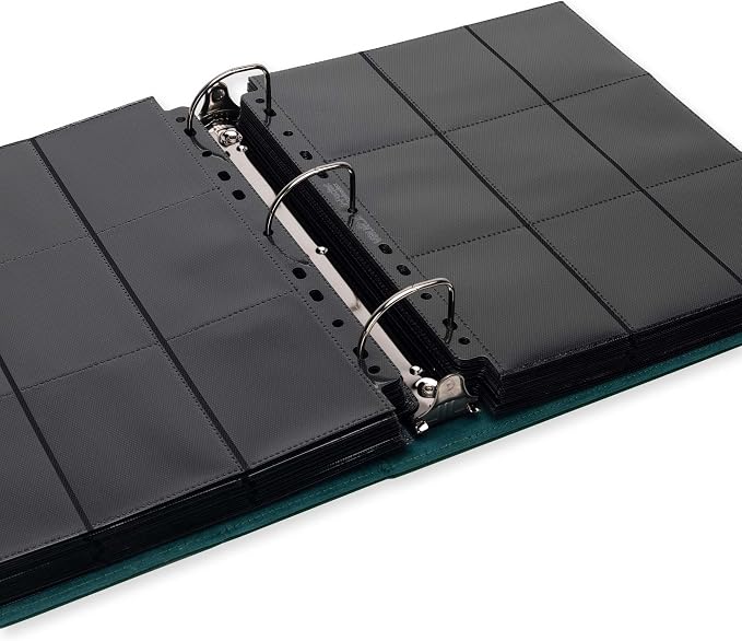 Vault X Large Ring Binder, 900 Cards, fits 9 Pocket Pages, Exo-Tec Material, 3 D-Ring Folder, for Trading Cards (Green)