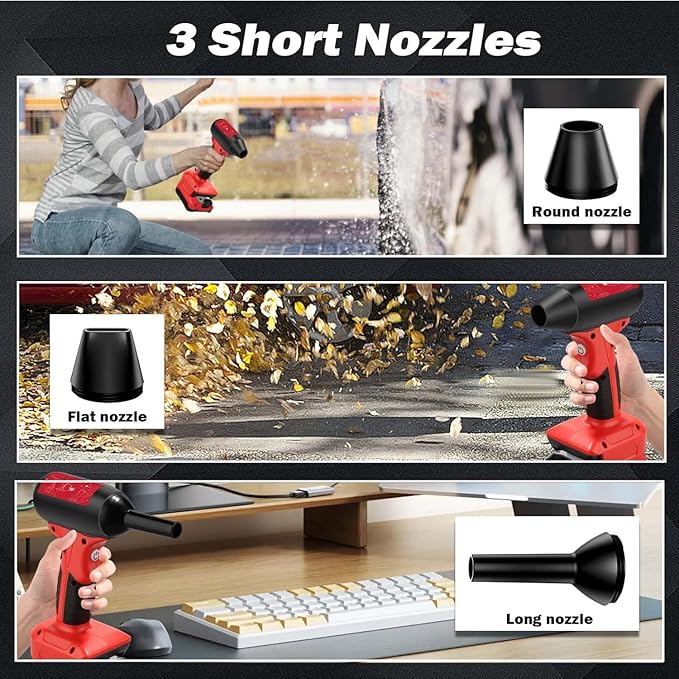 Portable Mini Turbo Jet Blower for Milwaukee M12 12V Battery, 4-Speed Wireless High Speed Handheld Fan, for Computer Key Board Cleaning,Hair Drying,Camping,Outdoors