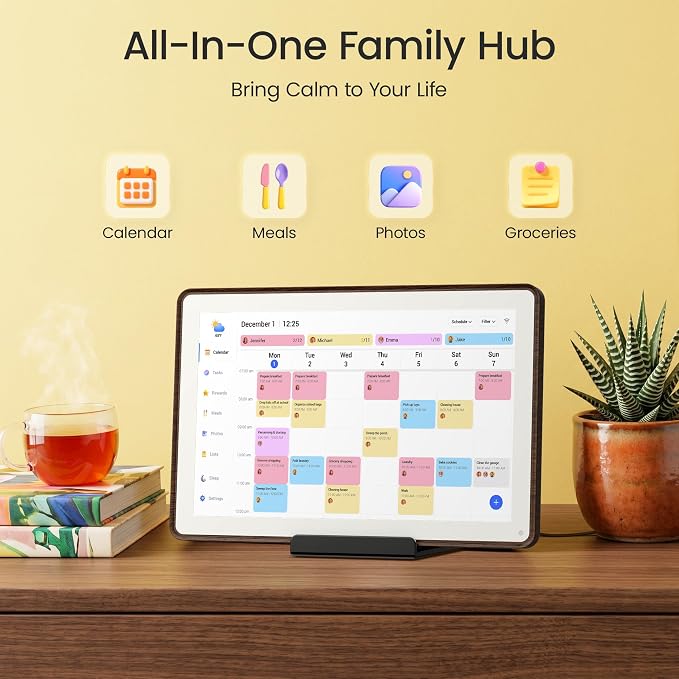 Dragon Touch 10.1 inch Digital Calendar Chore Chart – Digital Picture Frame, Smart Family Planner, Hearth Display Desk Digital Calendar Best Gift for Women, Mom,Christmas, Wedding