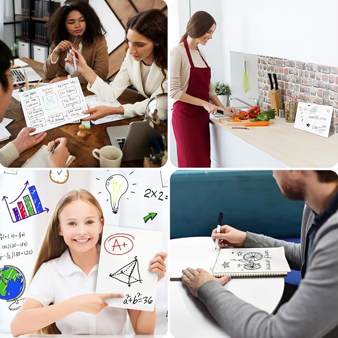 Board Geeks 6 Small Dry Erase Board for Kids - Mini White Board for Students and Teachers - Durable and Portable Individual Whiteboard with Rounded Corners - Double Sided (9x12 Inches) (Pack of 6)