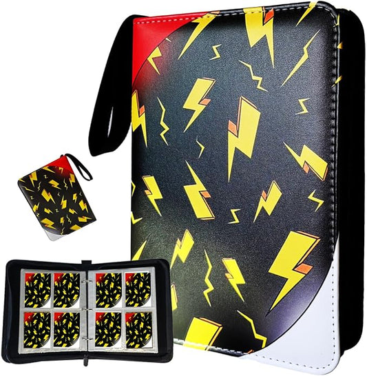 Premium Card Binder 4 Pocket, 3-Ring Zipper 400 Pockets Card Holder Book with 50 Removable Sleeves，Card Collection Storage Album for Trading Cards, MTG, TCG, Yugioh Cards