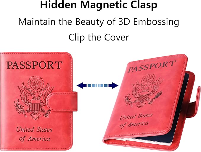 LOHASLIFE Airtag Passport Holder for Travel Essentials, Passport Cover | Wallet, Leather Rfid Blocking Card Case, Travel Accessories, Vacation Luggage Must Haves
