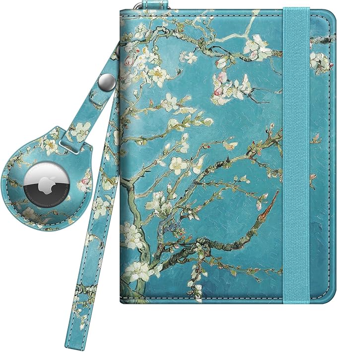 FINTIE Passport Holder with Airtag Holder, Slim Travel Wallet | RFID Blocking Passport Cover Protector Essentials with Credit Card Slots, Women/Men