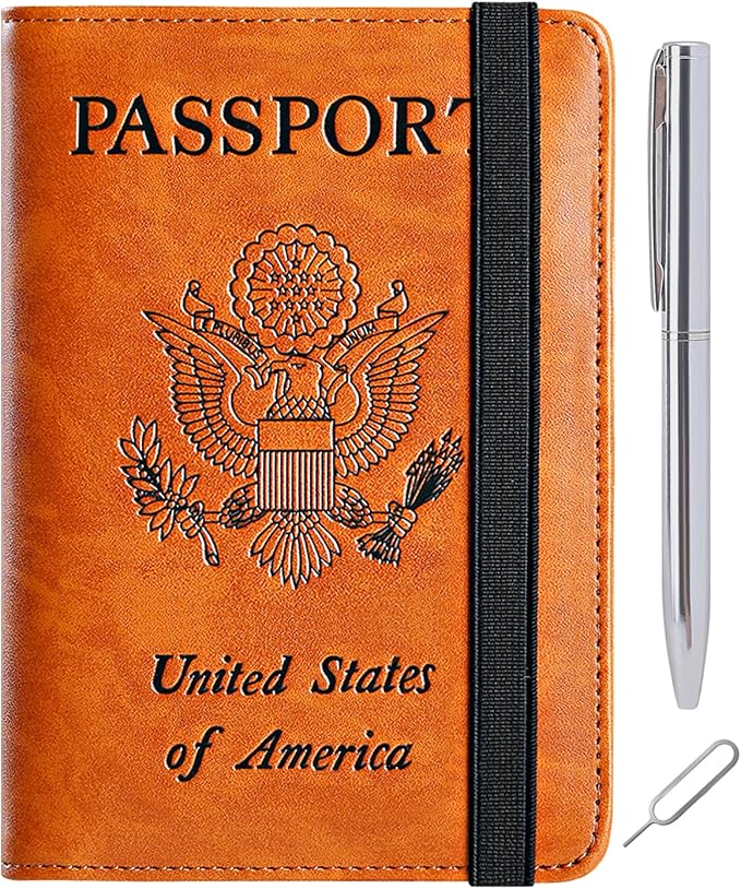 Passport Holder, Travel Essentials, Passport Cover, RFID Travel Wallet | Passport Wallet, Travel Accessories, RFID Blocking, Synthetic Leather Card Case, International Must Haves, For Women Men
