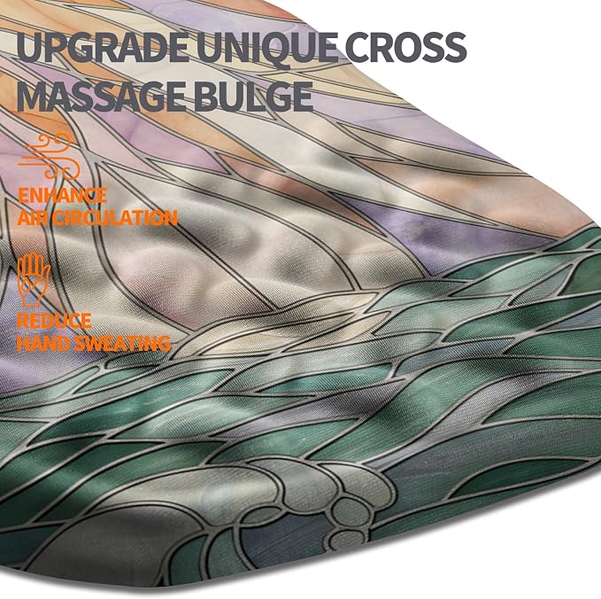 Ergonomic Slope Mouse Pad Wrist Support, Wrist Rest Mousepad for Carpal Tunnel Pain Relief with Massage Bulge and Slow Rebound Memory Foam (12x8 inch, Sun God)