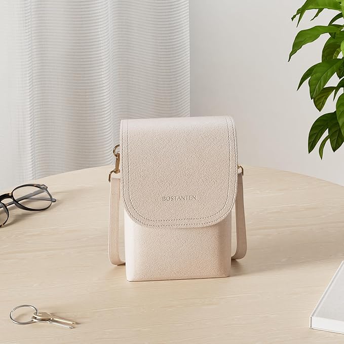 BOSTANTEN Small Crossbody Bag for Women Designer Cell Phone Purse | Vegan Leather, Multiple Pockets, Card Slots, Compact Size for Phone, Cards and Keys, Daily Travel Shopping Use