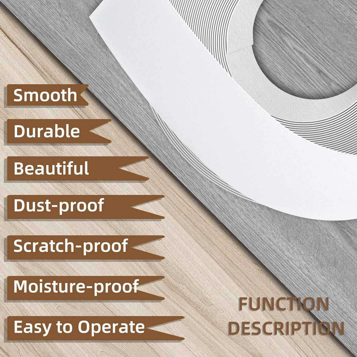 GSCIT Club White Melamine Edge Banding, 3/4 inch x 10ft, Hot Melt Adhesive Preglued, Flexible White Veneer Edging