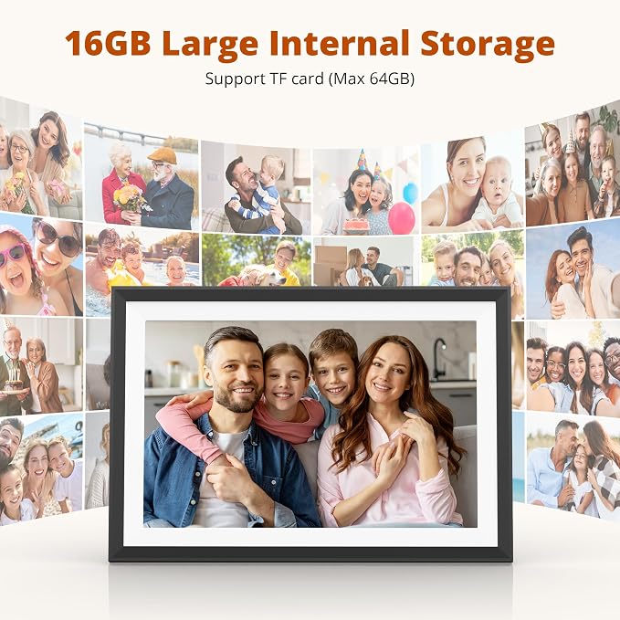 Dragon Touch 10.1'' WiFi Digital Picture Frame with Dual Swappable Snap Frames – 1280×800 HD IPS Touch Screen, Auto-Rotate, Instantly Share Photos/Videos via Free App, Gift for Birthday, Wedding, Mom