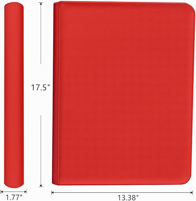 1000+ Pockets Trading Card Binder, 16 Pocket Ringless Side Loading Card Holder Album, Trading Card Album Fit for YuGiOh, MTG, TCG, Game Cards, Sports Cards, Business Cards (Red)