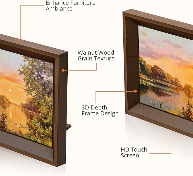 Dragon Touch Digital Picture Frame -10.1 WiFi Digital Photo Frame for Gifts,Show Videos on Auto-Rotate & Wall-Mountable Touch Screen Frame,Easy Share, Send via Phone APP, Email,Wood Brown