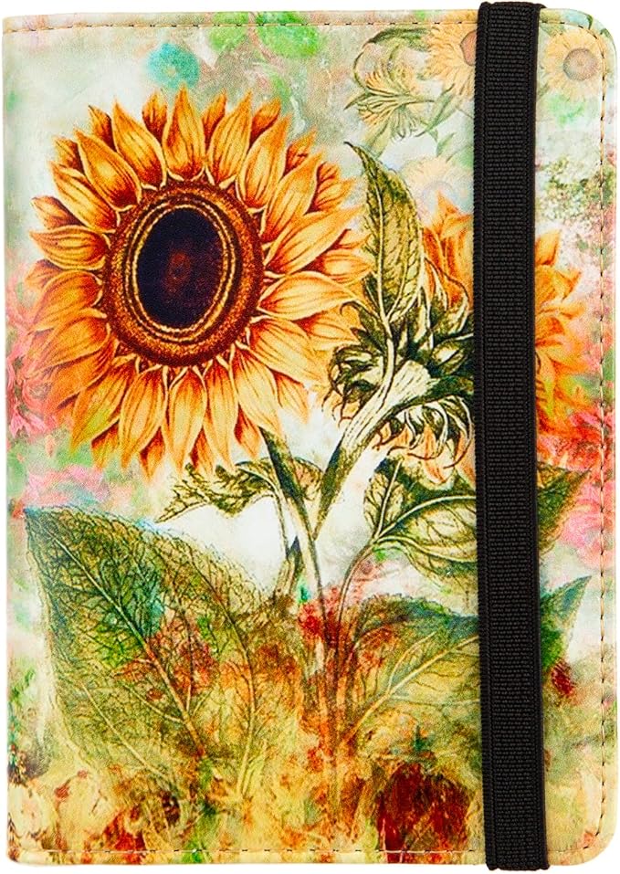 Pink Passport Holder,Cute Passport Cover,Travel Wallet with Credit Card Slots Rfid passport Wallet Waterproof Documents Organizer Women Men (Sunflower)