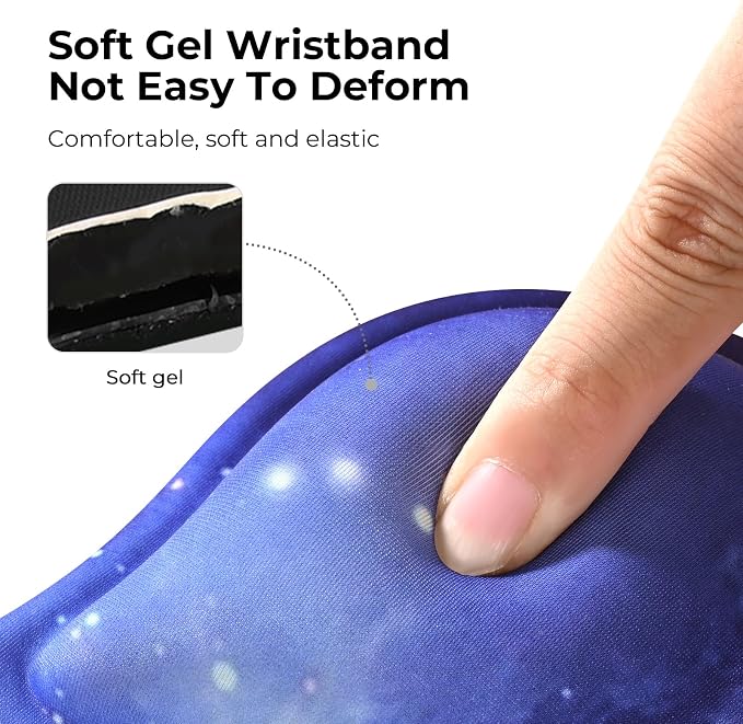 EooCoo Mouse Pad with Gel Wrist Rest, Ergonomic Mousepad Wrist Alignment | Middle Concave Design for Natural Wrist Alignment, Non-Slip Base Mousepad, Carpal Tunnel Relief, Office Desk Accessories