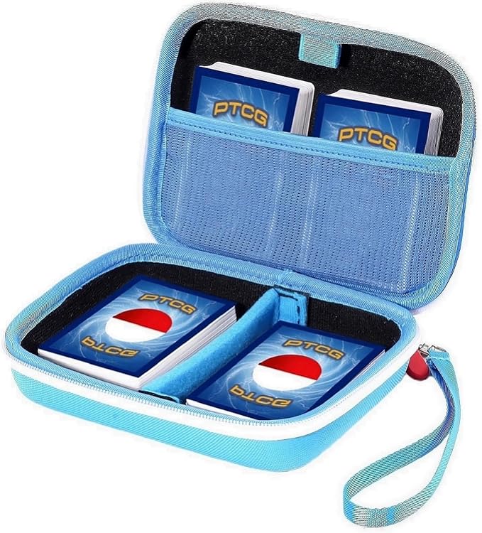 ProCase Collectible Trading Card Case, Hard Travel Carrying Storage Box Holds 300+ Cards for MTG, TCG, Yu-Gi-Oh, Lorcana, Holder Organizer with Removable Divider and Multiple Color Options -Blue