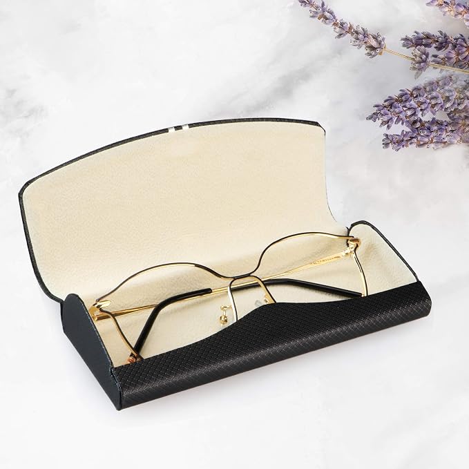 LifeArt Eyeglass Case Hard Shell, Portable Sunglass Case, Fashionable PU Leather Eyeglass Case, Lightweight