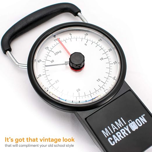 Mechanical Luggage Scale with Tape Measure, Up to 75 Pounds
