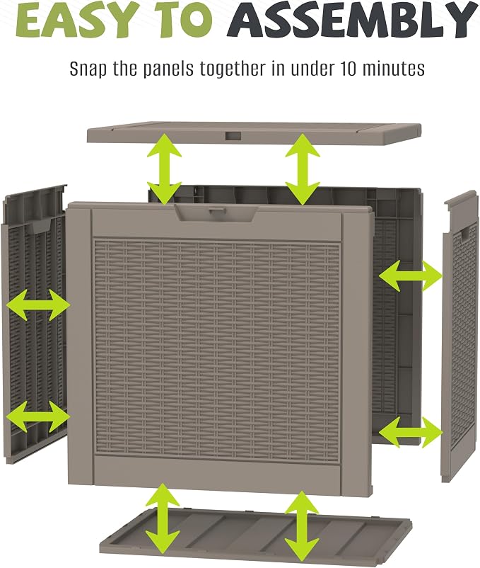 PatioZen 35 Gallon Package Delivery Boxes for Outside, Lokable Secure Resin Package Delivery Box with Lid, Waterproof and Anti-Theft for Outdoor Front Door, Porch, Curbside, House(Grey)
