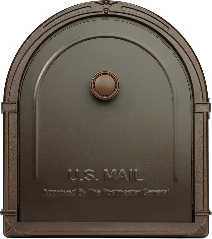 Architectural Mailboxes Bellevue Galvanized Steel Post Mount Mailbox, Compatibility Code G, 5591RZ-10, Rubbed Bronze, Large Capacity