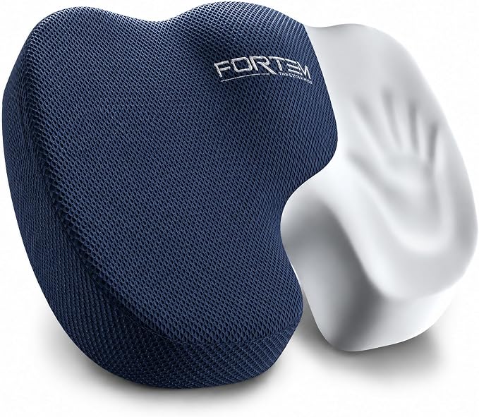 FORTEM Seat Cushion, Office Chair Cushion, Memory Foam Car Seat Cushions, Sciatica Coccyx Tailbone Pain Relief, Chair Cushions for Back Support, Sitting Pad for Gaming, Washable Cover, Non Slip, XL