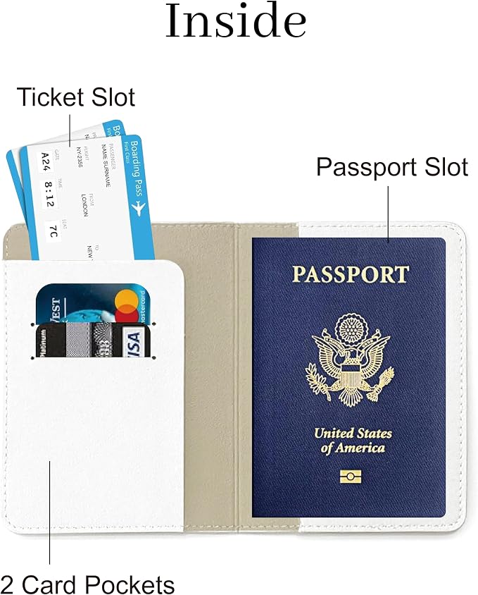 Passport Holder for Travel, RFID Blocking Waterproof PU Leather Travel Passport Cover Case Wallet