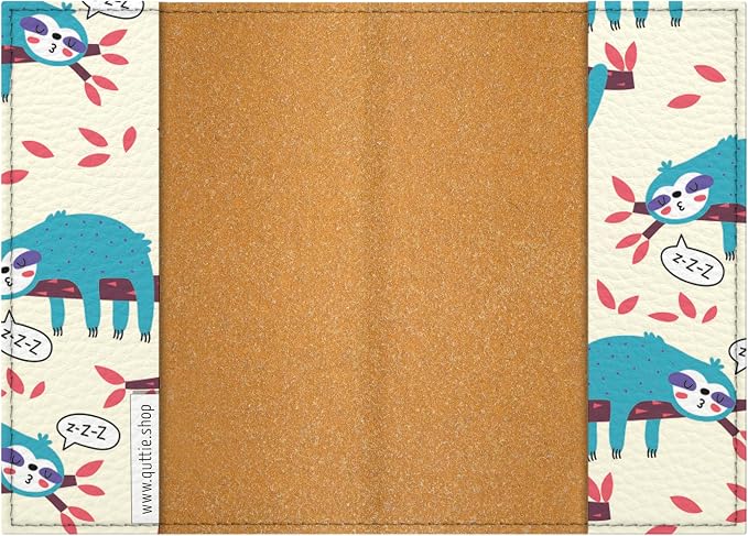 Passport Cover for Kids, Women and Men, Cute Travel Passport Holder (Sloth Pattern)