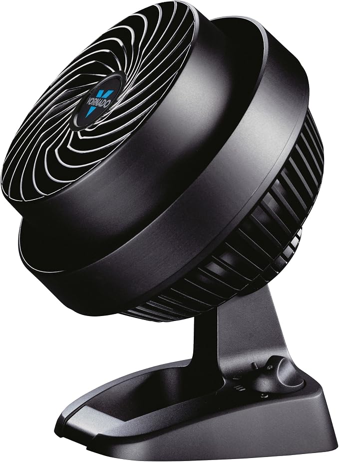 Vornado 530 Compact Air Circulator Fan, 3-Speed Manual Control, Adjustable Tilt, Whole Room Cooling, Black Floor Fan for Bedroom and Office, Vortex Action, 65 ft Range