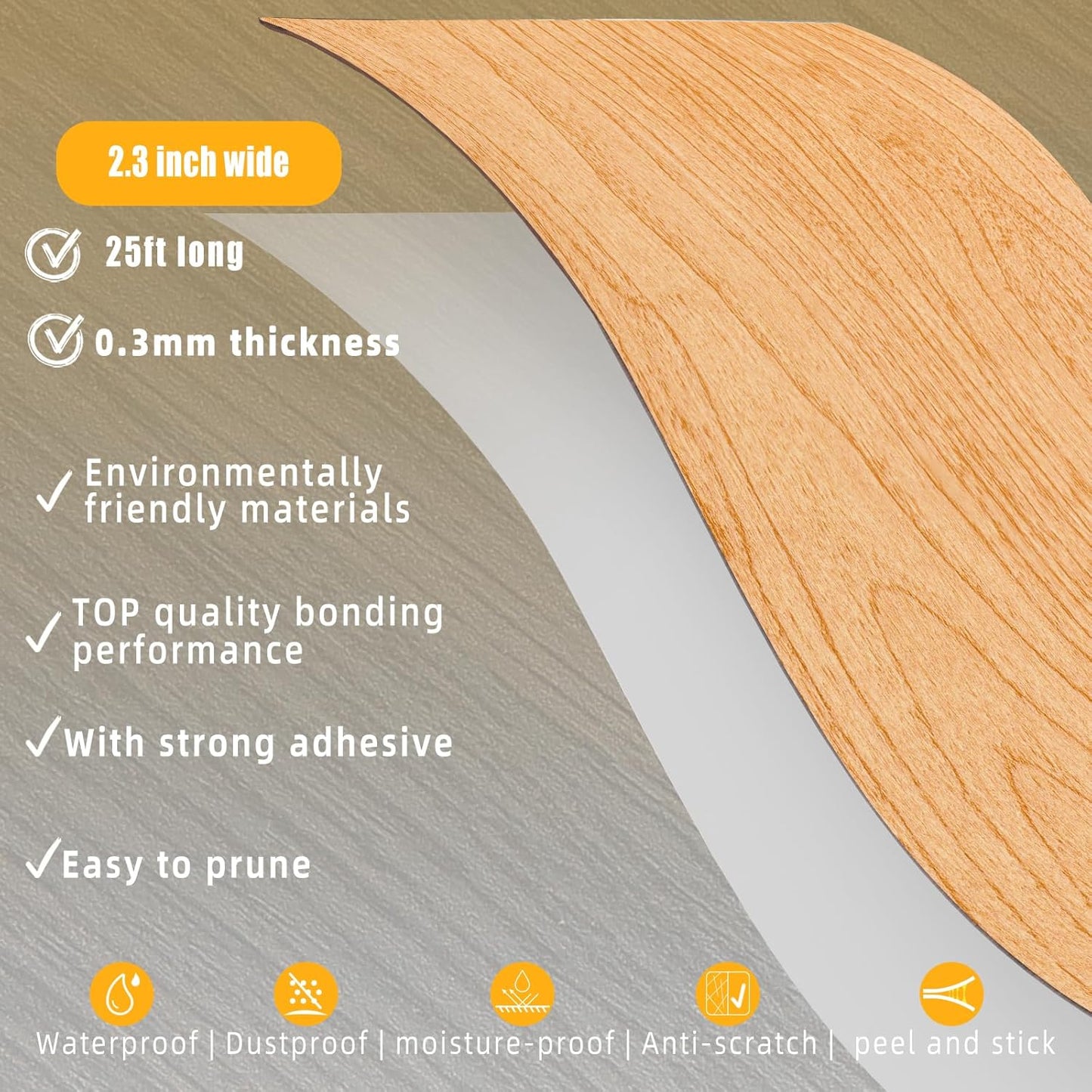 GSCIT Club Wood Grain Repair Tape, 2.3 inch X 25ft Self Adhesive Maple Grain Repair Patch for Tables, Chairs, Baseboards, Doors, Windows, Floors, Handicraft DIY.