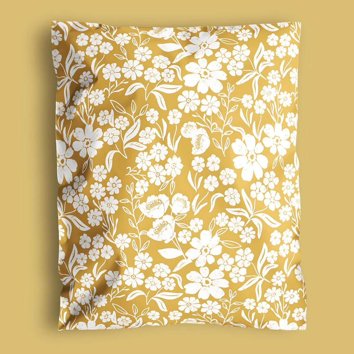 Poly Mailers 10x13 Inch 500 Pack Medium Shipping Bags Strong Thick Mailing Envelopes | Self Sealing Adhesive | Waterproof & Tear Resistant | Small Business Packaging - Floral Mustard Yellow