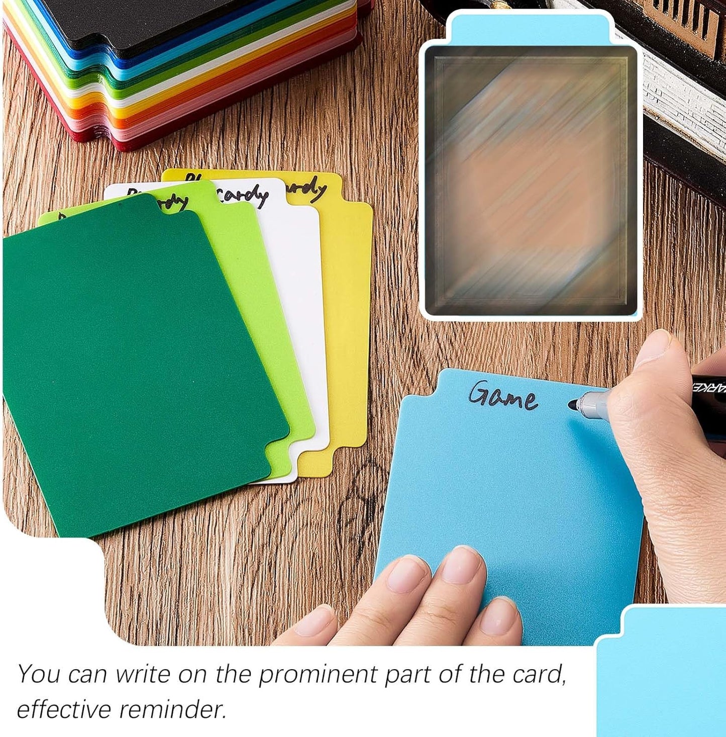 Trading Card Dividers Multicolor Card Page Dividers Frosted Plastic Separator with Tabs for Games Sports, 2.7 x 3.8 Inches(100 Pieces)