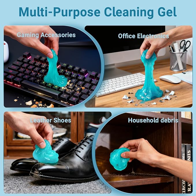 ColorCoral Reusable Car Cleaning Gel and Keyboard Cleaner Putty, 4 Pack | For Car Interiors, Air Vents, Keyboards and Electronics; 4 Fragrances, Reusable Gel Reaches Gaps, Gifts for Men and Women