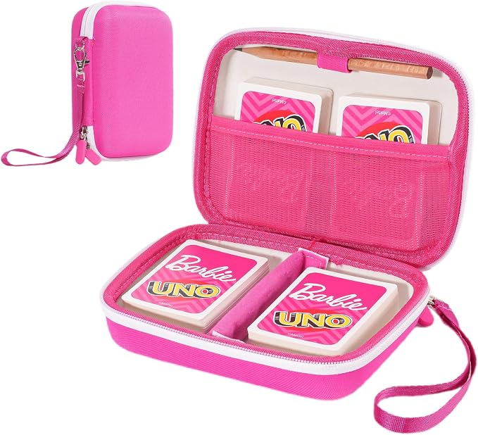 ProCase Hard Playing Card Game Carrying Case, Travel Storage Box Holds 300+ Trading Cards, Bag Holder for Classic Board Game UNO, Five Crowns，SKYJO, PlayMonster and More (Case Only) -Pink
