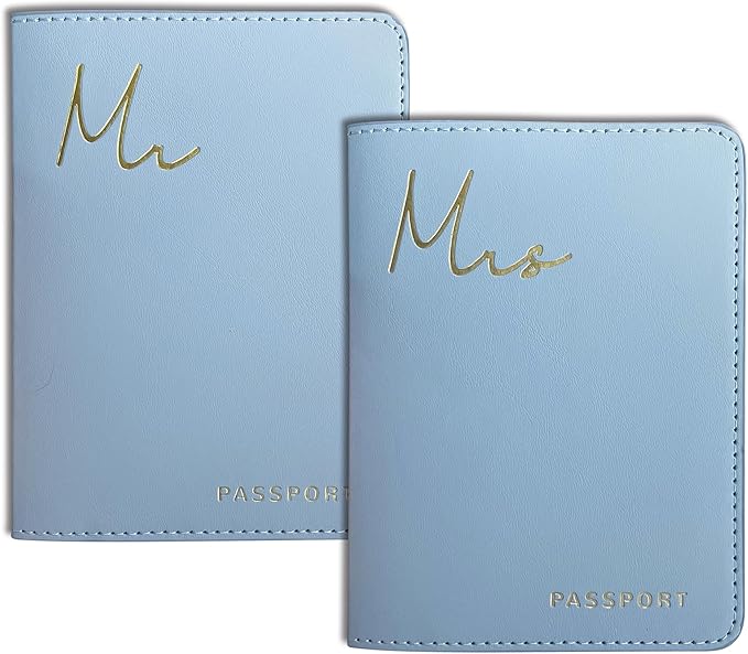 Mr&Mrs Gifts Matching Passport Covers for Mr and Mrs Honeymoon Essentials | Mr and Mrs Passport Holders，Engagement Gifts for Couples, Travel Essentials, Gift for Newlywed, Bride and Groom Gifts