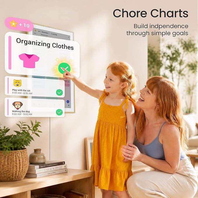 Dragon Touch 21.5 inch Digital Calendar Chore Chart – Digital Picture Frame, Smart Family Planner, Hearth Display Desk Digital Calendar Best Gift for Women, Mom,Christmas, Wedding